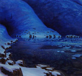 Antarctic Palmer Station Views Inlet Twilight David Rosenthal Oil Painting, antarctic images, Images of antarctic paintings, United States Antarctic Program, National Science Foundation Antarctic Artist and Writers Program, Artist working in Antarctica, 